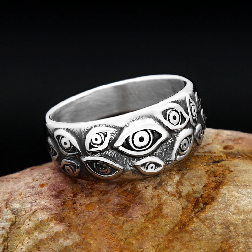 Einzigartige Persönlichkeit Teufel Auge Ring Für Männer Frauen Edelstahl Auge Gottes Ringe Mode Einfache Schmuck Geschenke Dropshipping