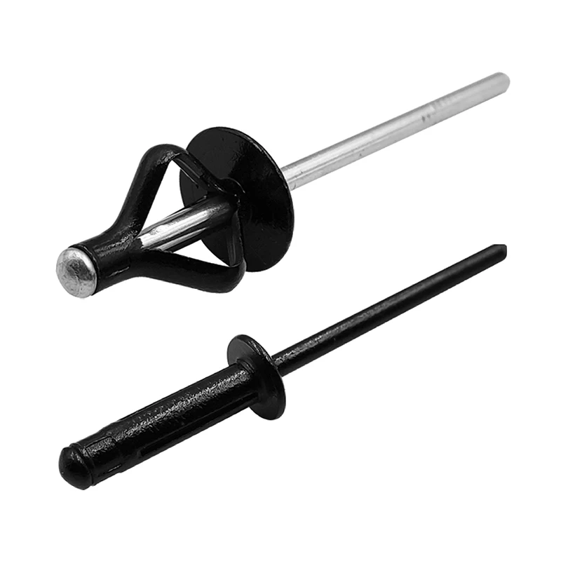 20/50Pcs Trifold Rivets Black/Silver Aluminum Folding Blind Rivets Metal Pop Exploding Blind Rivets for Soft or Plastic Material