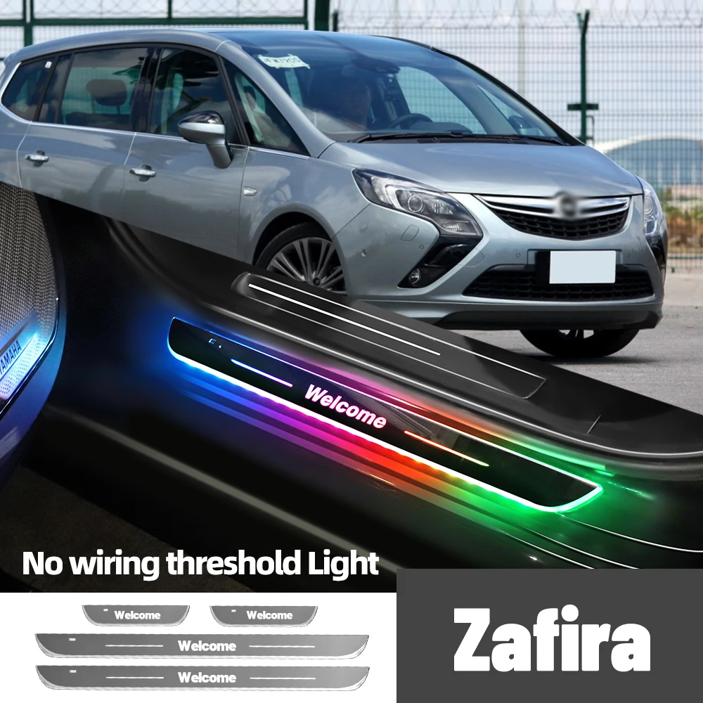 Para opel zafira a b c 1999-2023 2018 2020 luz do peitoril da porta do carro logotipo personalizado led limiar de boas-vindas pedal lâmpada acessórios