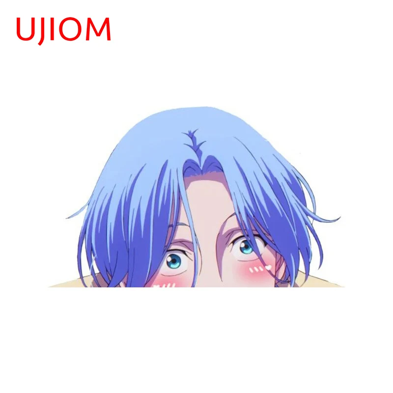 UJIOM 13cm X 7.9cm Langa Hasegawa Anime Peeking Wall Stickers Funny Trunk Windows Decal Bumper Bathroom Bedroom Decoration