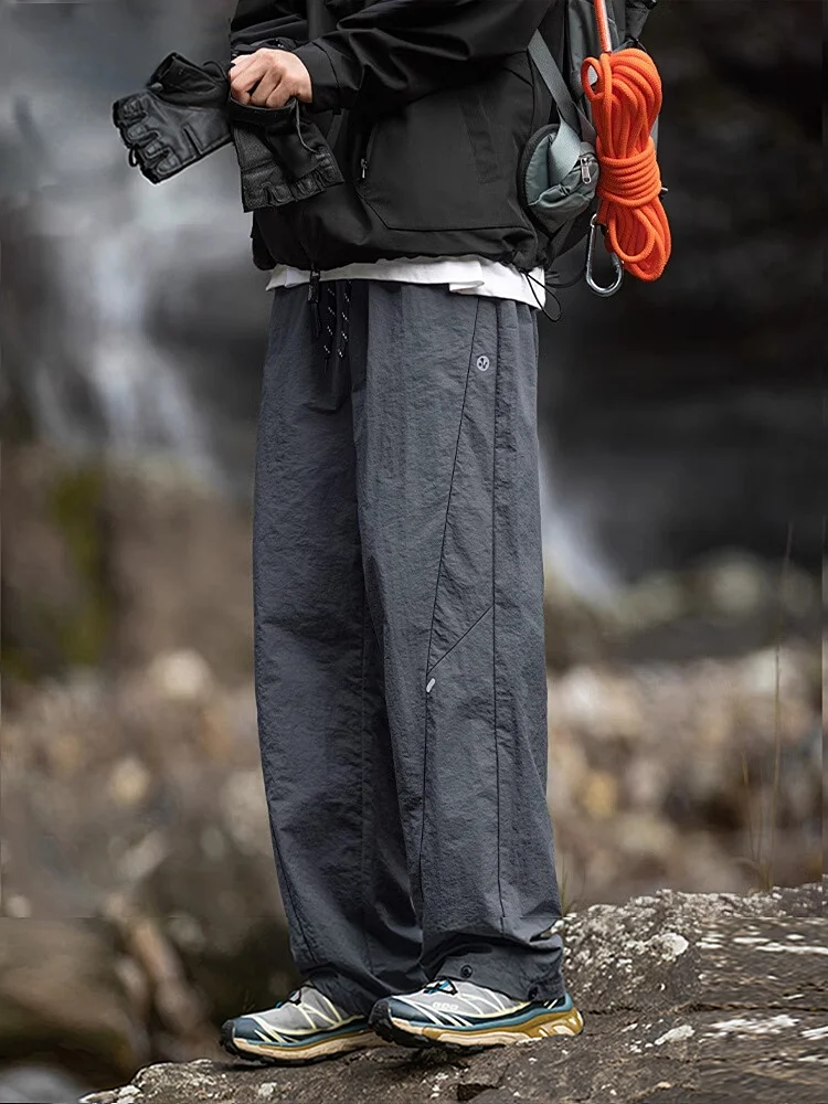 

Мужские уличные спортивные брюки свободного прямого кроя, осенние повседневные модные водонепроницаемые рабочие брюки для мужчин