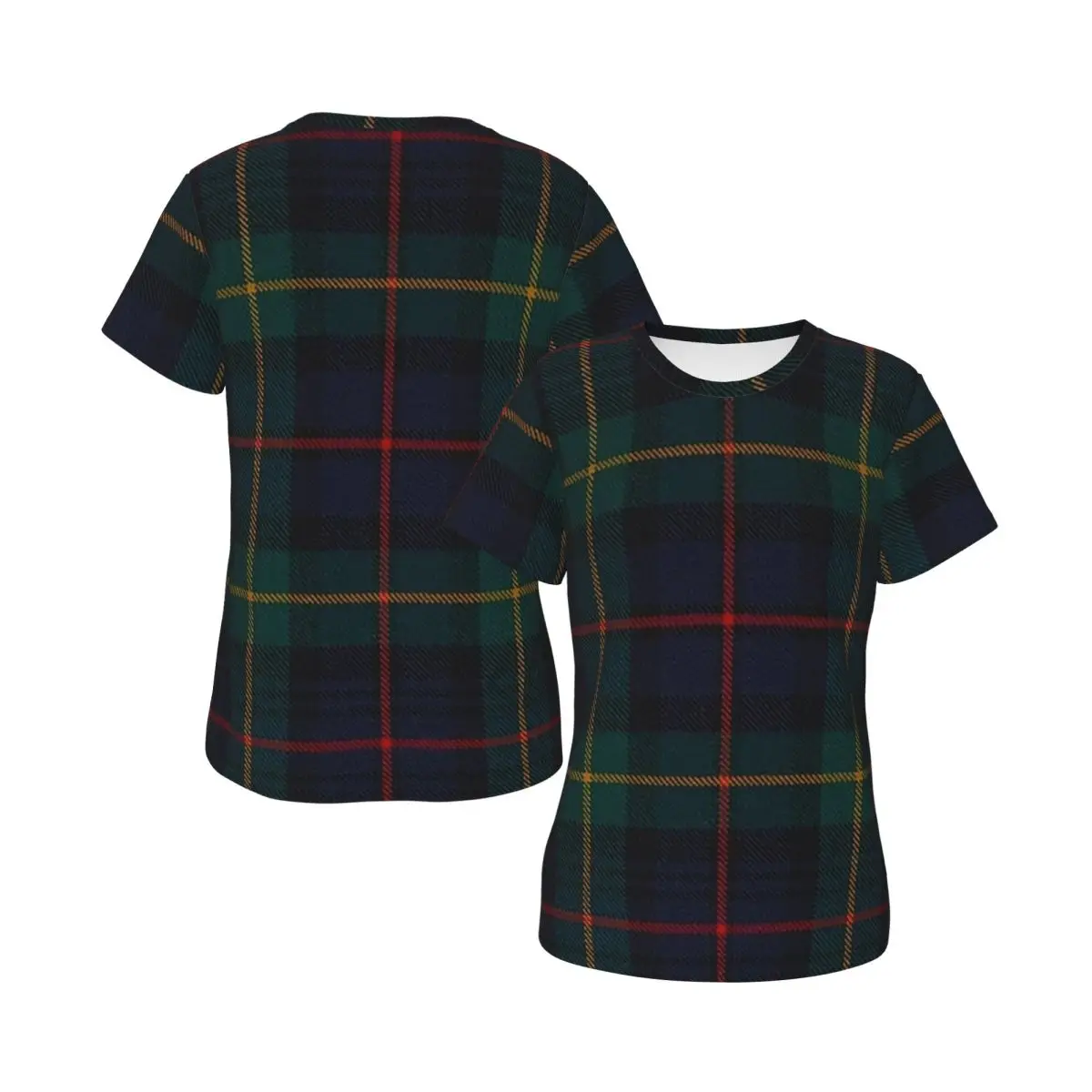 Farquharson Scottish Tartan T-Shirt Women Short Sleeve T Shirts Round Neck Clothes Cotton Summer Tees Streetwear