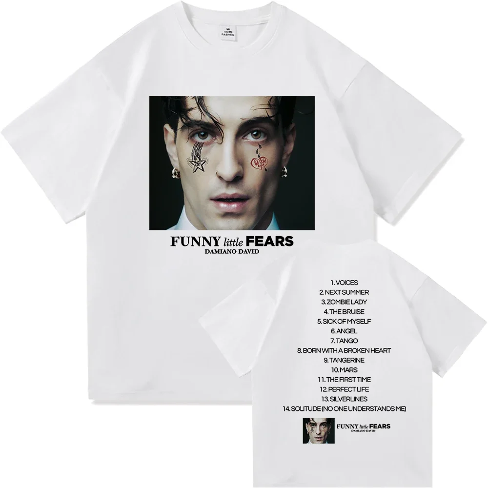 Damiano David Funny Little Fears T Shirt Women Harajuku Aesthetic Next Summer Tshirt High Quality Vintage Tees Shirts