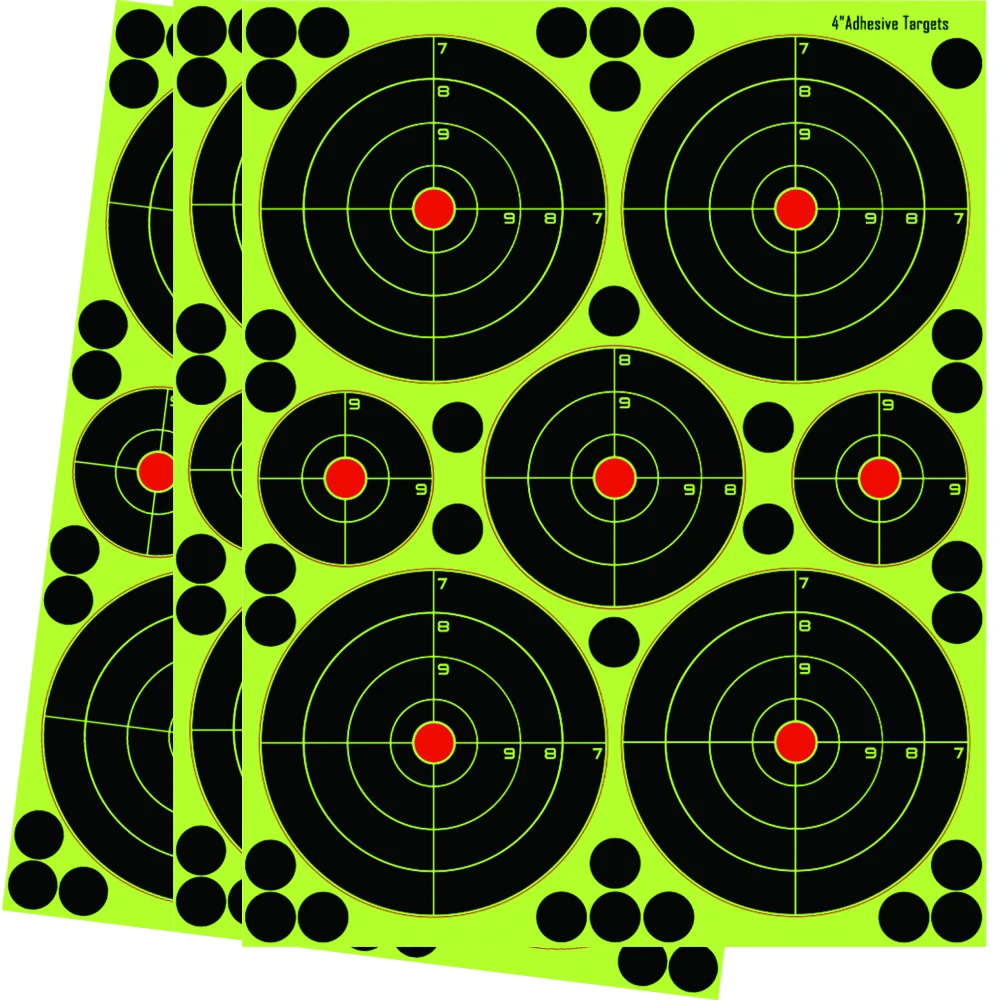 4" X 4，3“X 1, 2"X 2 Self adhesive Splatter & Reactive Shooting targets for Gun-Pistol-Rifle-Airsoft-Pellet Gun- Air rifle.