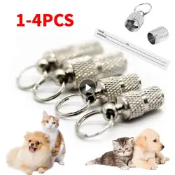 1-4PCS Silver Pet Cat Dog ID Tag For Dogs Cats Anti Lost Name Address Label Identity Storage Tube Collar Keychain Pet Products