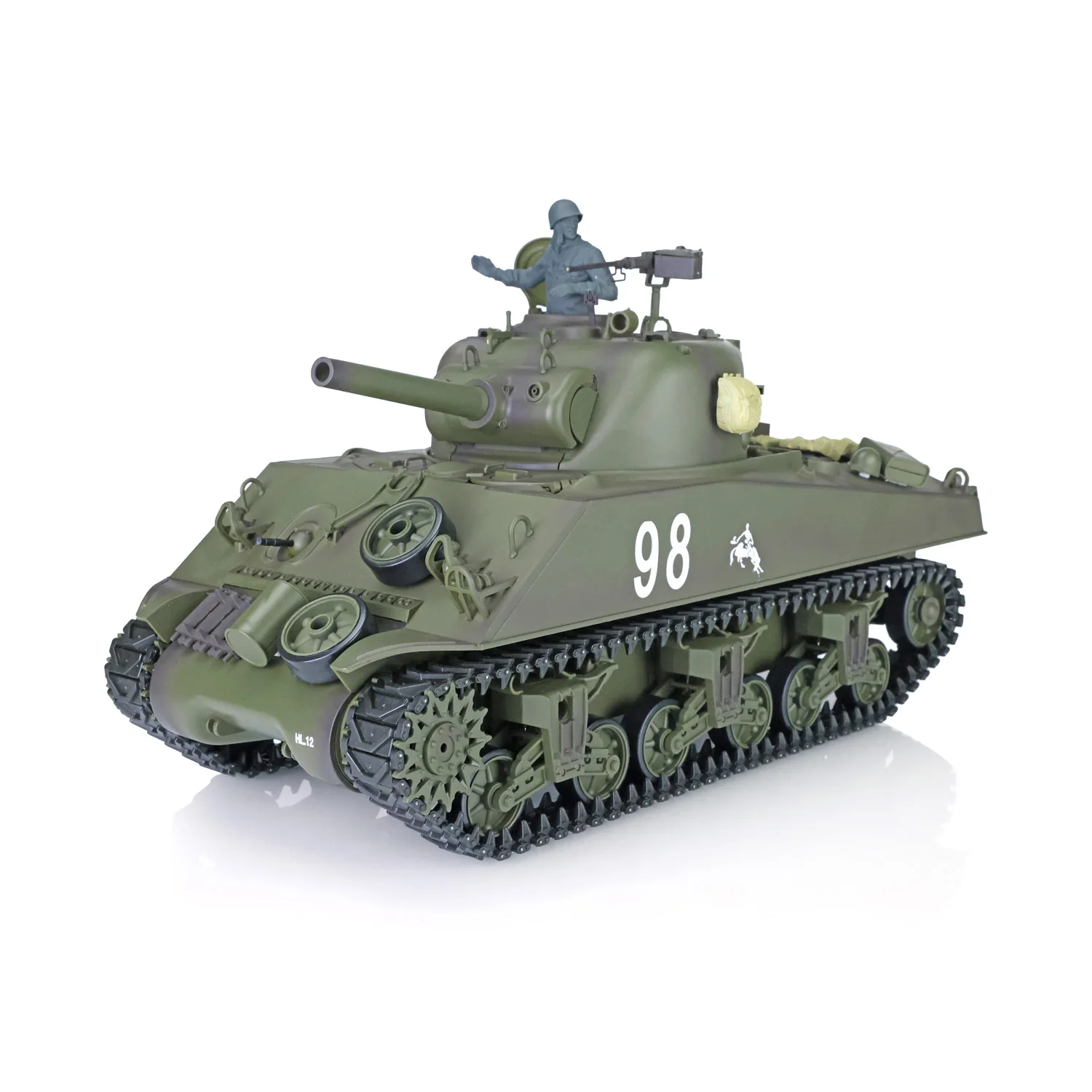 2.4G HENG LONG 1/16 Scale 7.0 Plastic M4A3 Sherman RTR RC Tank 3898 360° Turret Boy Gifts BB Shoot Unit Speaker Light TH17667