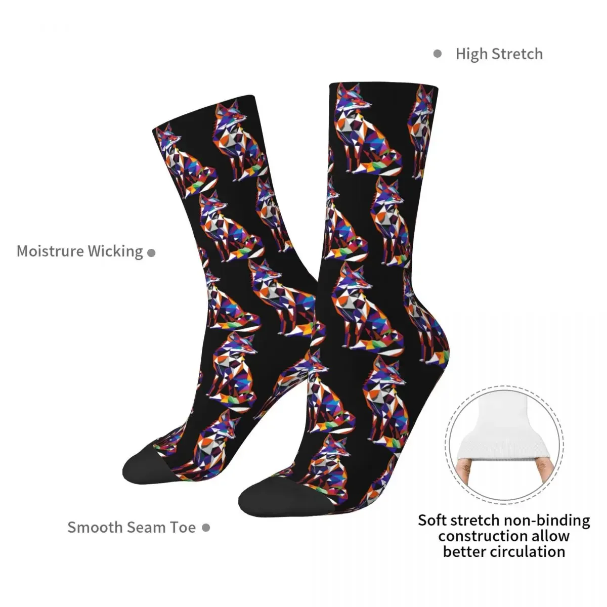 Fox Animal Pop Art Socks Harajuku High Quality Stockings All Season Long Socks Accessories for Unisex Birthday Present