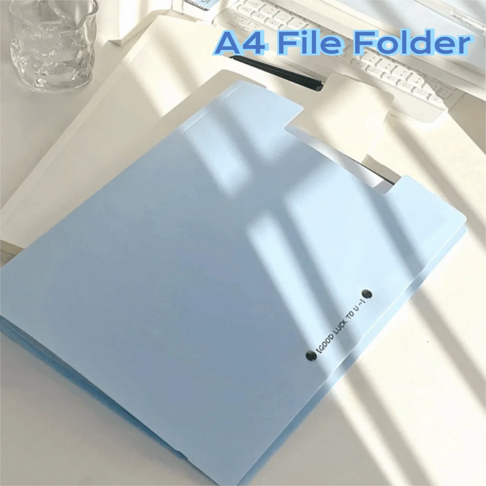 Durable Multi Functional A4 File Folder Large Capacity Double Clips Clipboard Writing Pad School Supplies