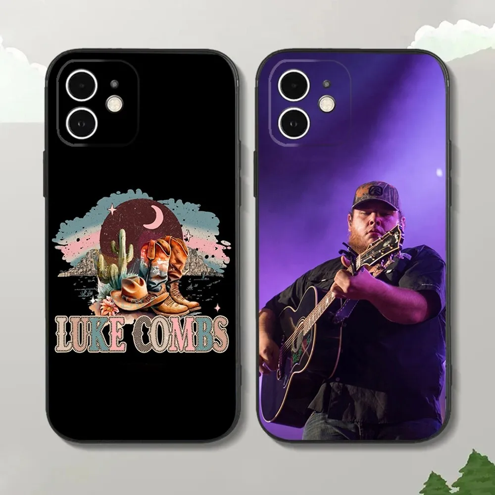 Zanger L-Luke C-Kammen Telefoonhoesje voor iPhone 15,14,13,12 Mini 11 Pro XR,X,XS,MAX 7,8 Plus Siliconen Cover Zacht Zwart