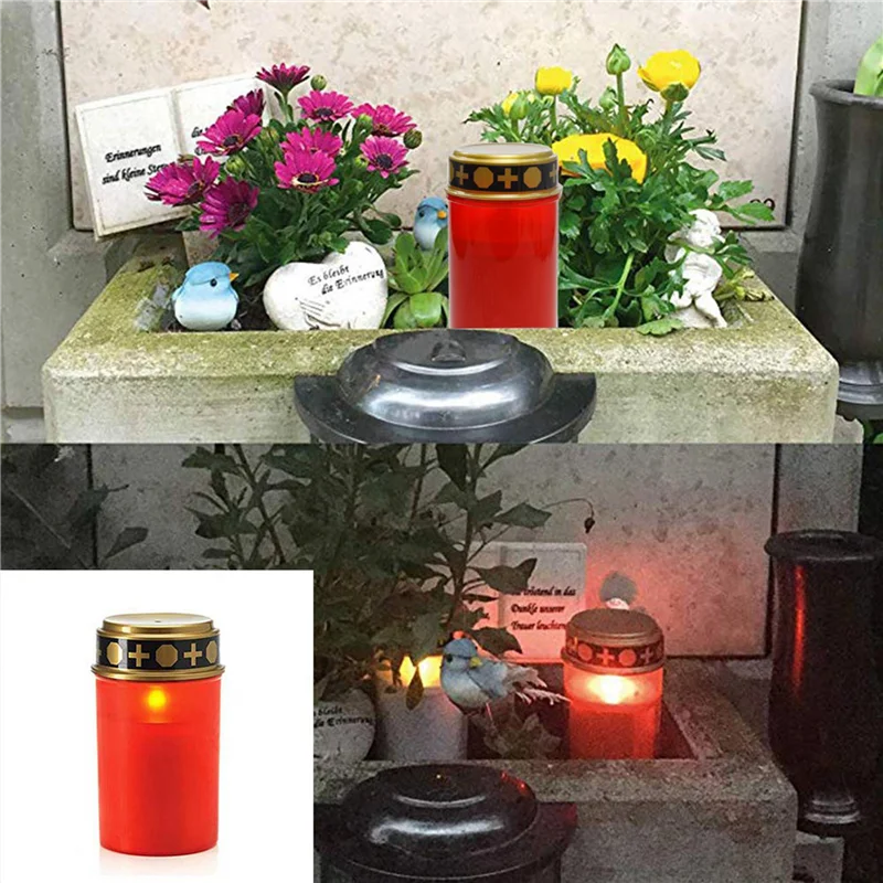 SYW-4X Grave Candle For Cemetery Grave Solar Lights With Lighting LED Grave Light Various Wind