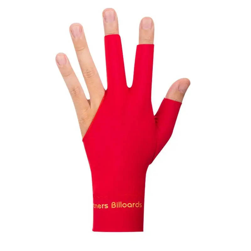 1pc Spandex Snookers Billiard Cue Glove Pool Left Hand Open Three Finger Portable Nine-Ball Playing Protection Gloves