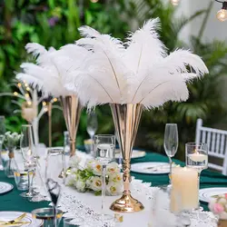 Naturale 10 pz piuma di struzzo bianco fai da te matrimonio decorazione della casa 15-45cm struzzo Plume Carnival Table Party centrotavola artigianato