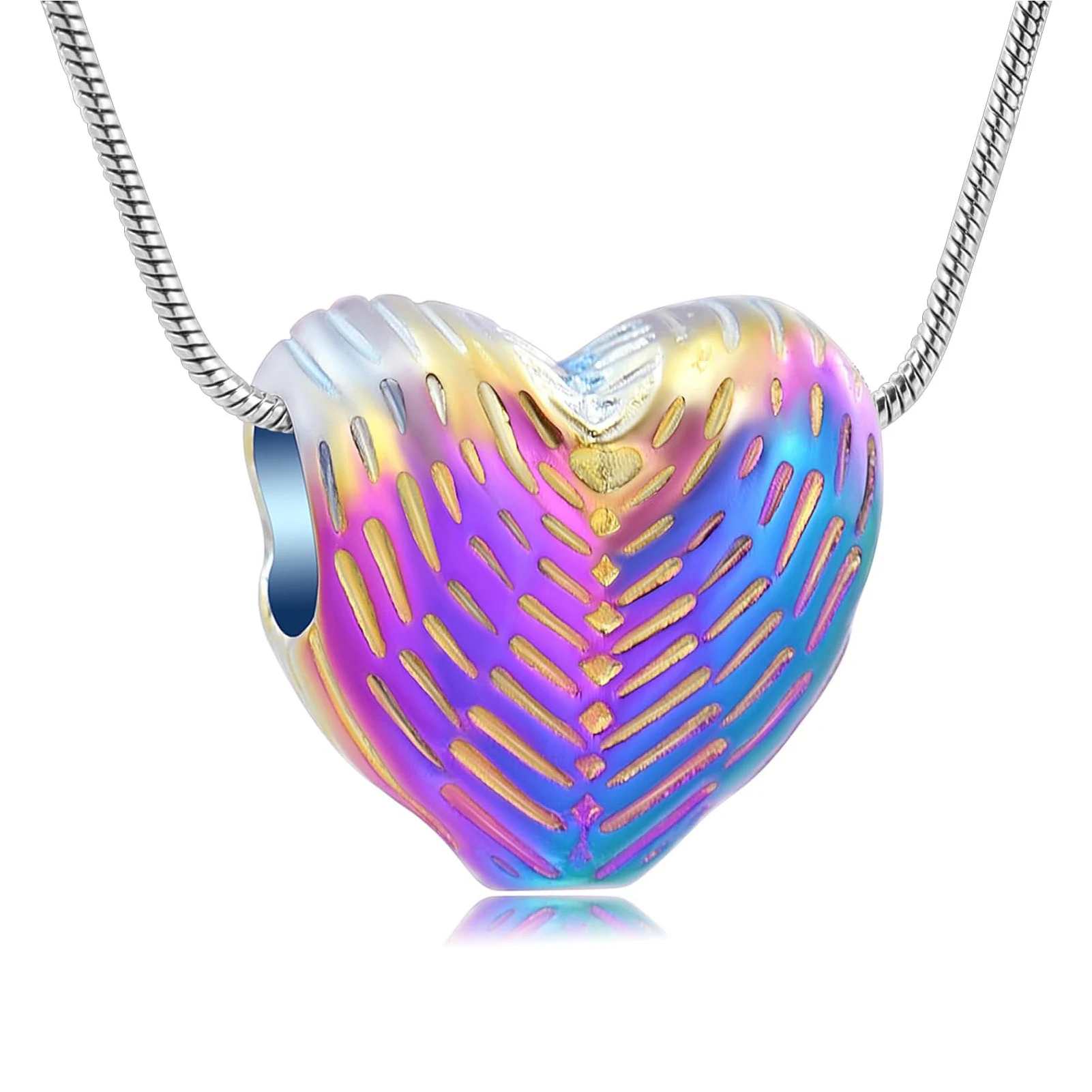 Love Heart Urn Necklace for Ashes Keepsake Memorial Cremation Jewelry Stainless Steel Angel Wing Heart Urn Locket