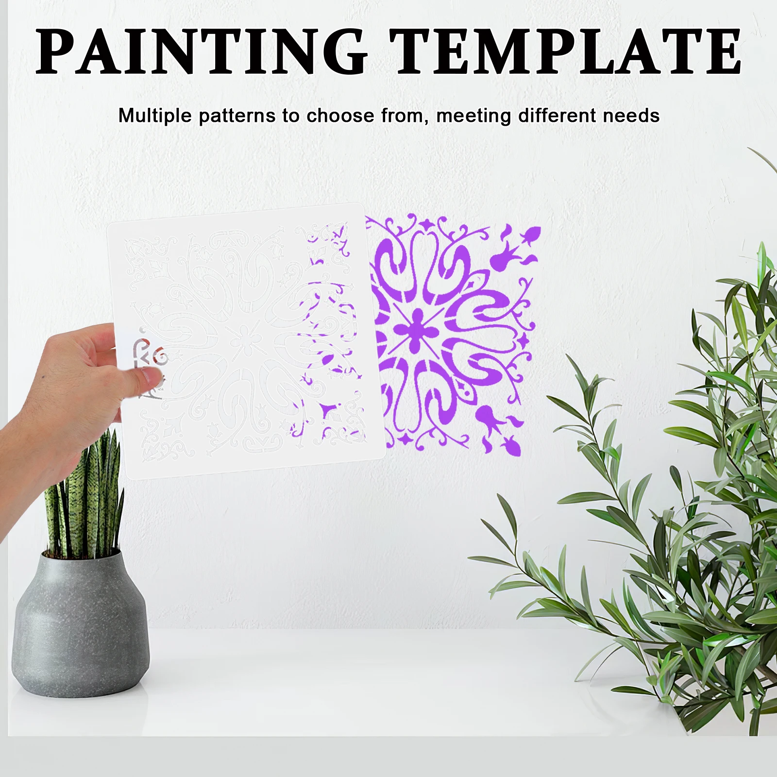 7 pezzi di stencil per pittura durevoli, modelli di fiori, elementi Mandala fai da te, materiali artistici decorativi per artigianato