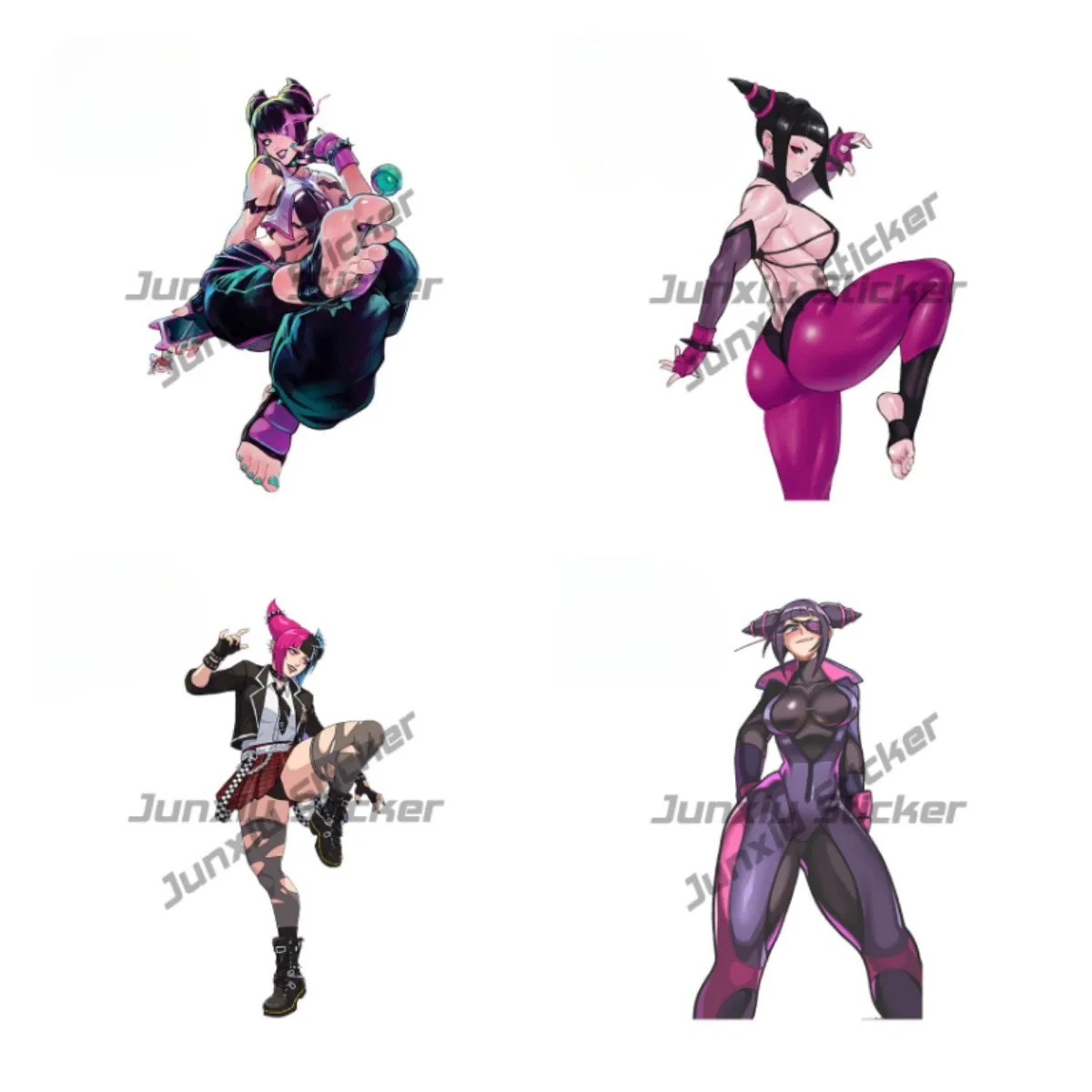 

For Juri Sexy Fighter Girl Car Stickers Cartoon Simple Decals Car Accessories Bumper Windows Decoration