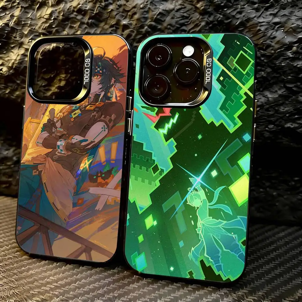 Genshin Impact Kinich Game Phone Case For iPhone 17,16,15,14,13,12,11 Plus,Pro Max,XS,Colorful Silver Phone case Funda Cover