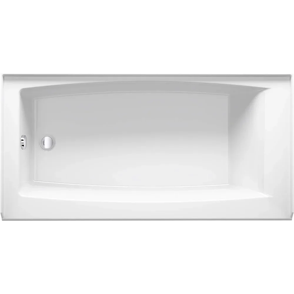 60-Inch x 30-Inch Bath with Integral apron, integral flange and left hand drain, White