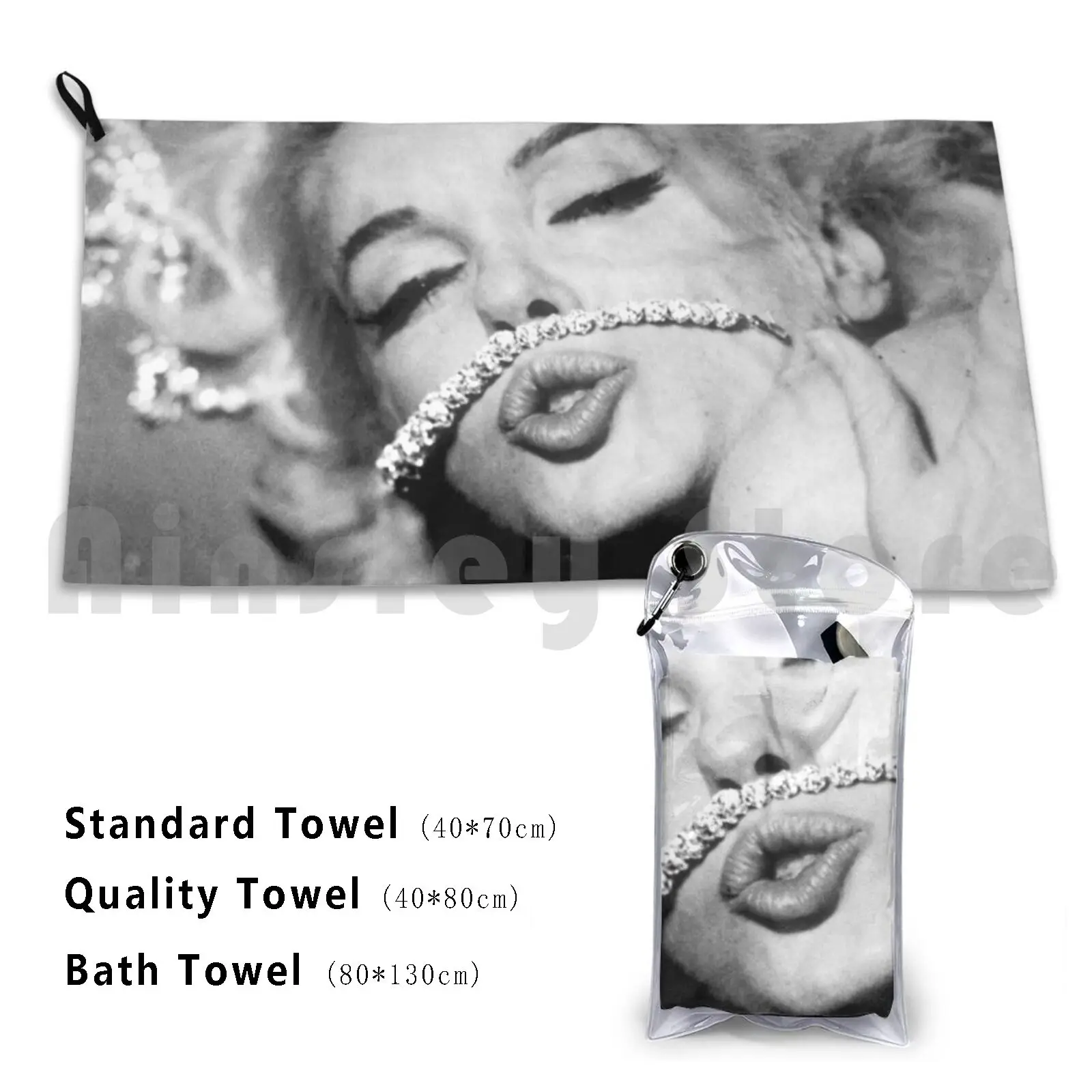 Marilyn Monroe Vintage Diamonds Are A Girls Best Friend Toalla de baño personalizada retro en blanco y negro de los años 50