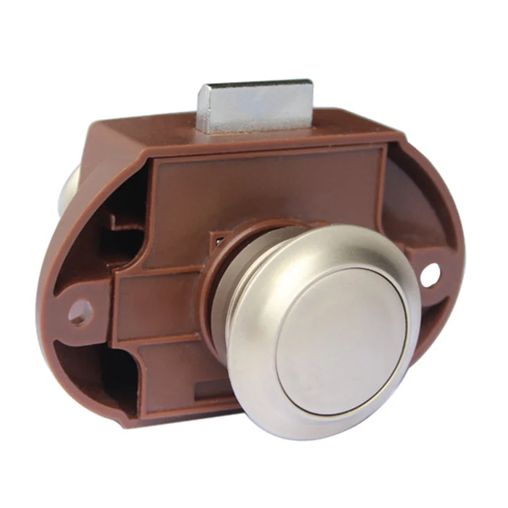 Lock For RV Push Button Lock Furniture 15mm-20mm ABS Lock Housing Beautiful Appearance Color Elegant Matt Nickel