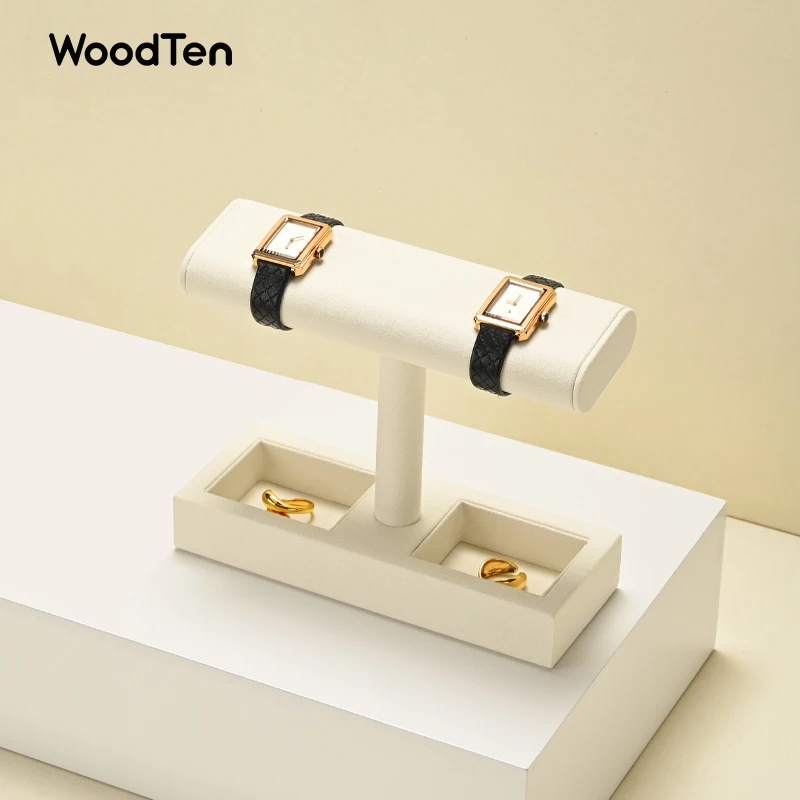 

WoodTen Новая подставка для часов и украшений с Т-образной цепочкой из микрофибры, держатель для браслетов, витринный реквизит для ювелирных изделий