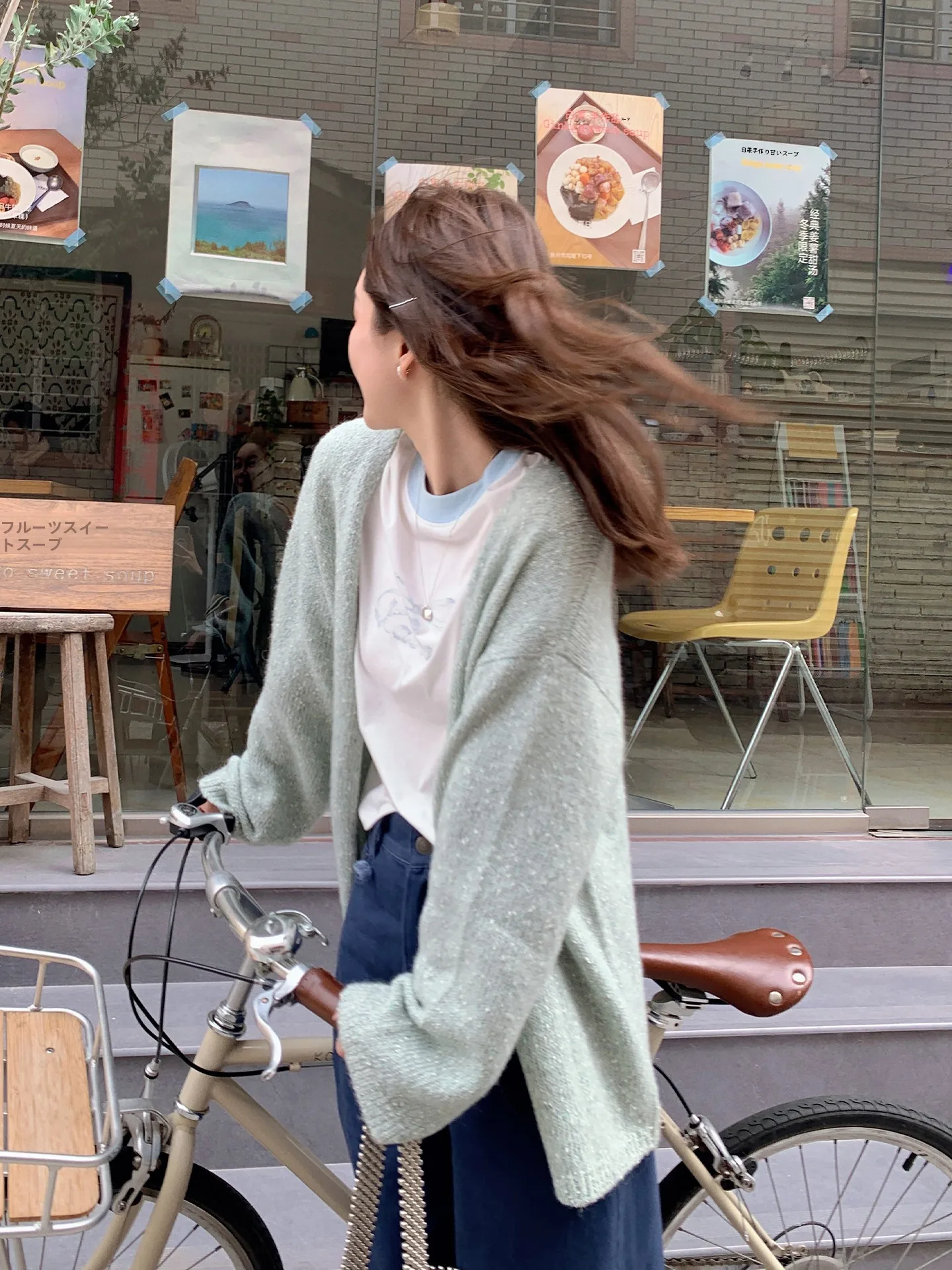 

Liberlin Knitted Open Cardigan V-Ne Loose Casual Sle Women's Spring Top Comfortable Loose Fit Versatile Lazy Sle