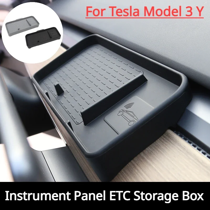 Instrument Panel ETC Storage Box for Tesla Model 3 Y Dashboard Screen Tray Central Control Silicone Box Car Accessories 2023