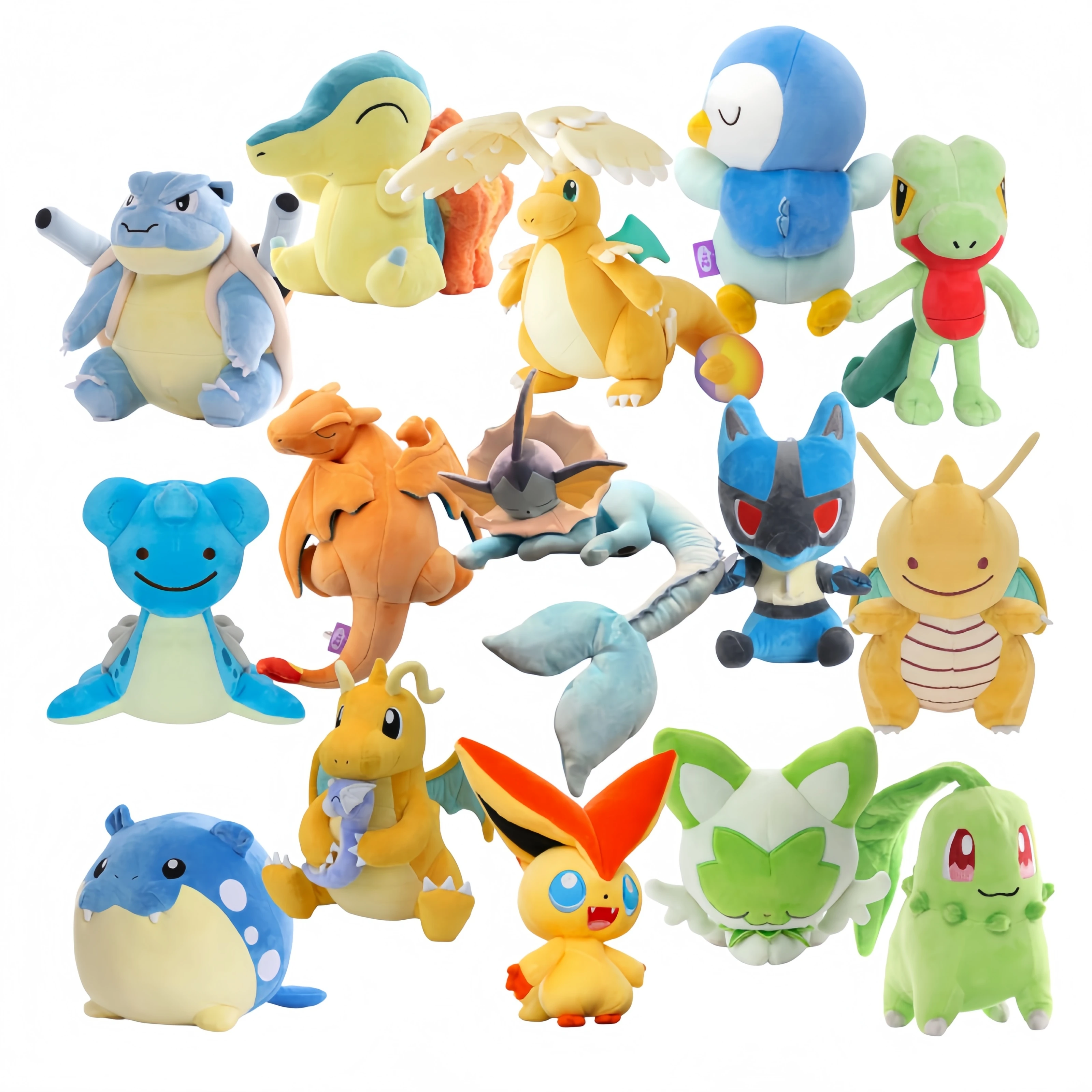 Pikachu Peluche Vaporeon Mega Dragonite Victini Stuffed Plush Toy Blastoise Treecko Chikorita Lapras Sprigatito Peluche,Doll
