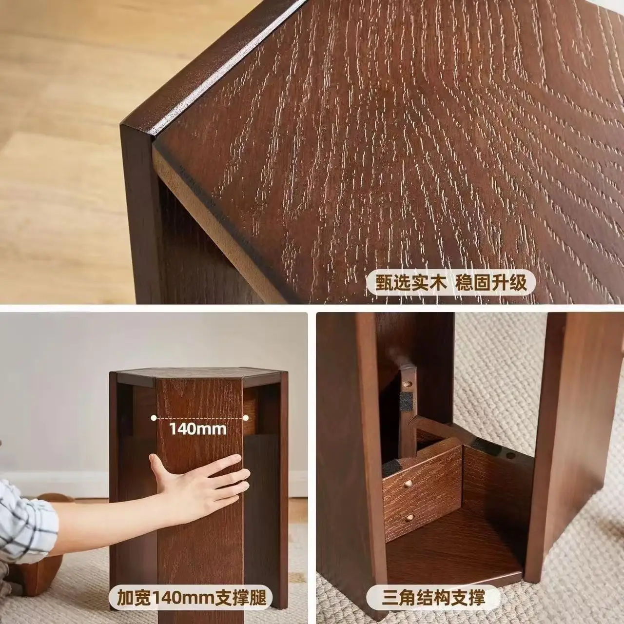 Solid wood stools can be stacked, household wood benches, sedentary living room