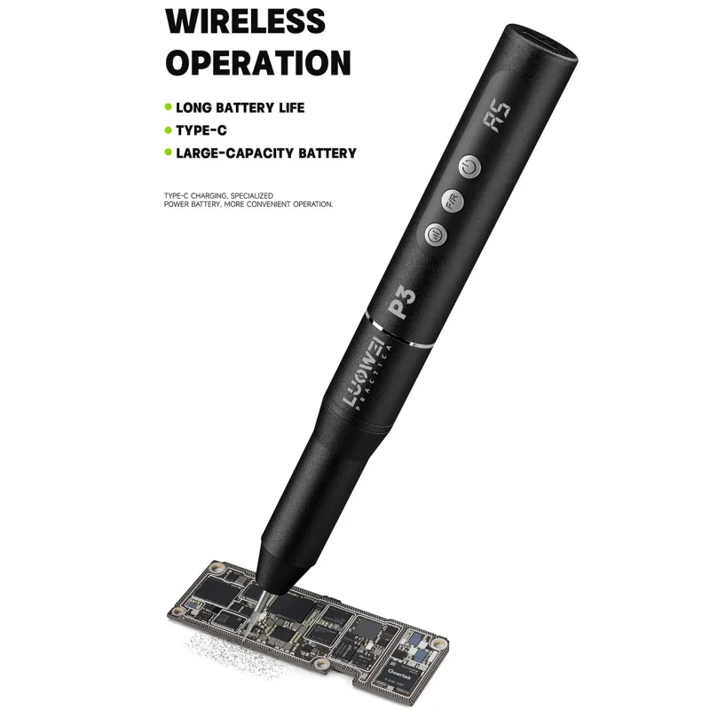 

LUOWEI LW-P3 Полировальная ручка для мобильного телефона из алюминиевого сплава, высокоскоростная, малошумная, шлифовальный инструмент для микросхем материнской платы