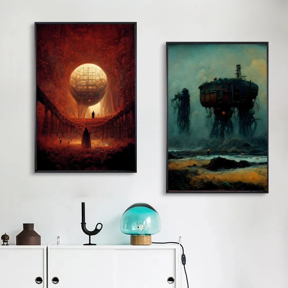 

Surrealism Artworks By Zdzislaw DIY Poster Kraft Paper Vintage Poster Wall Art Painting Study Stickers Big Szie Wall Painting