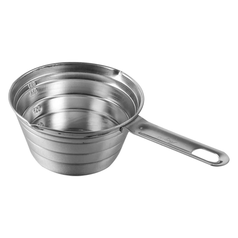 Tasse à mesurer à café avec poignée en acier inoxydable, récipient de cuisson compact, mesure à intervalles argentés, conception standardisée
