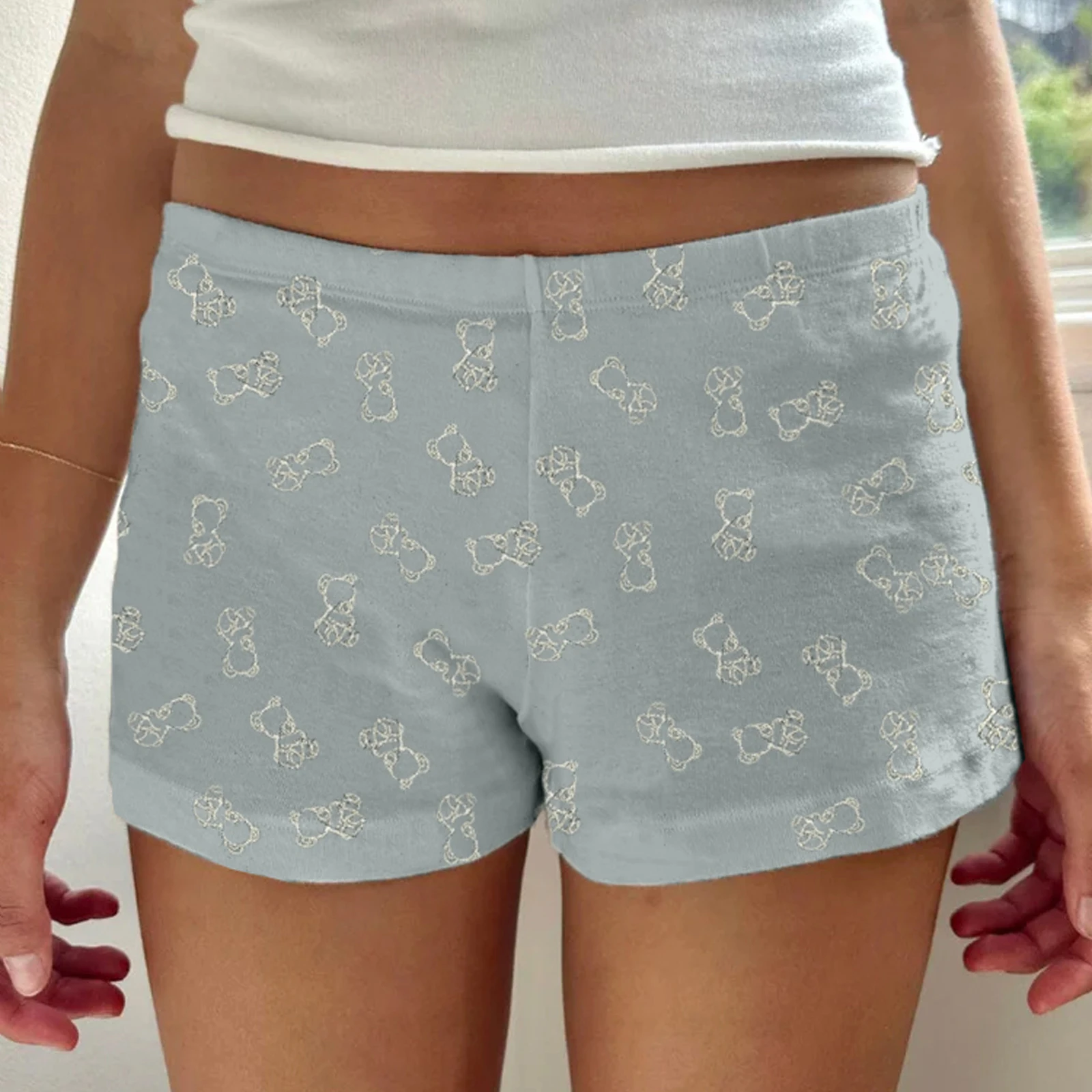 

Women's Pajama Shorts Bear Print Elastic Waist Short Pants Summer Fashion Casual Shorts