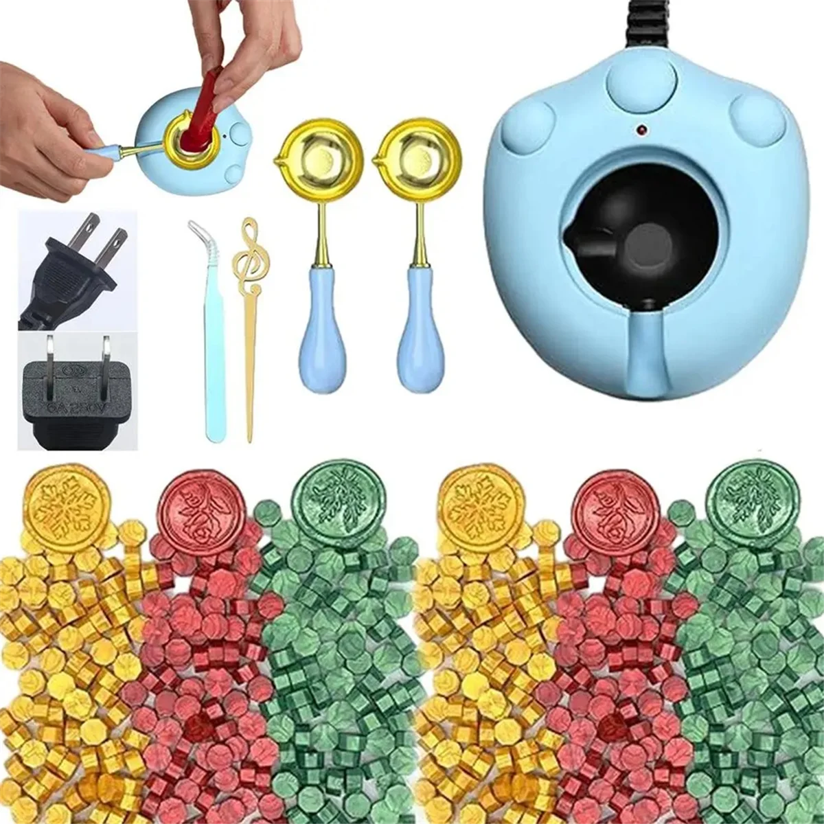 Conjunto de selo de cera criativo kit de cera de vedação cera de vedação para embrulho de presente envelopes cartões decoração e casamento eua plug