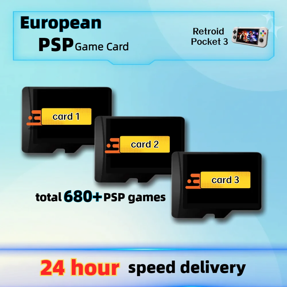 

PSP Game Card For Retroid Pocket3 Plus Rp3+ Flip European Version 680+ All Collection Classic Retro Games Handheld Open Source