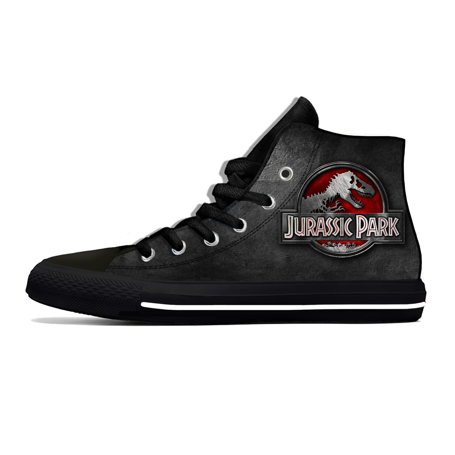 Summer Jurassic Park Movie Dinosaur Anime Cartoon Casual Shoes High Top Lightweight Board Shoes Breathable Men Women Sneakers