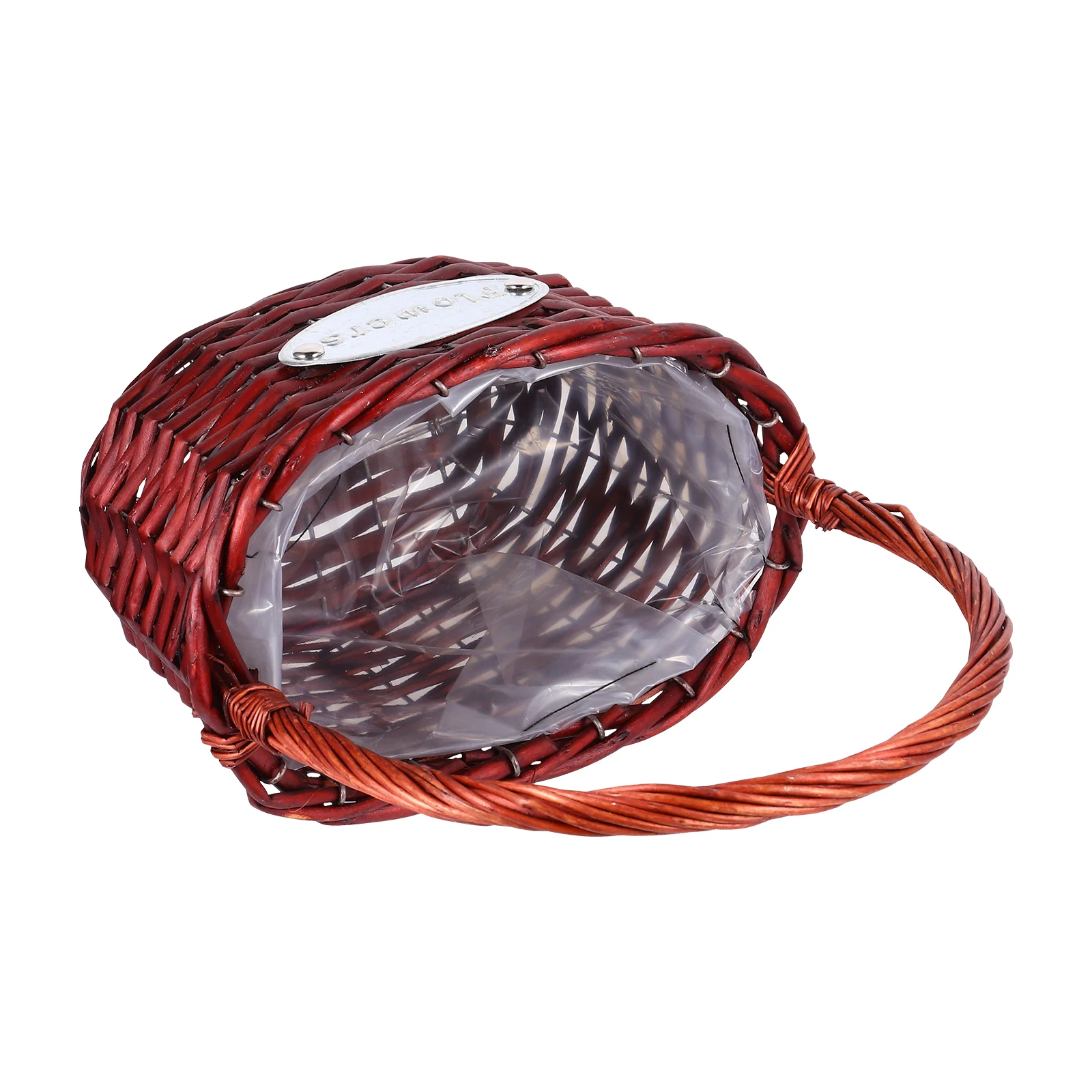 

Wicker Hand Basket Brown Bride Flower Baskets for Wedding Party Photo Props Home Storage Container Lightweight Reusable Fruit