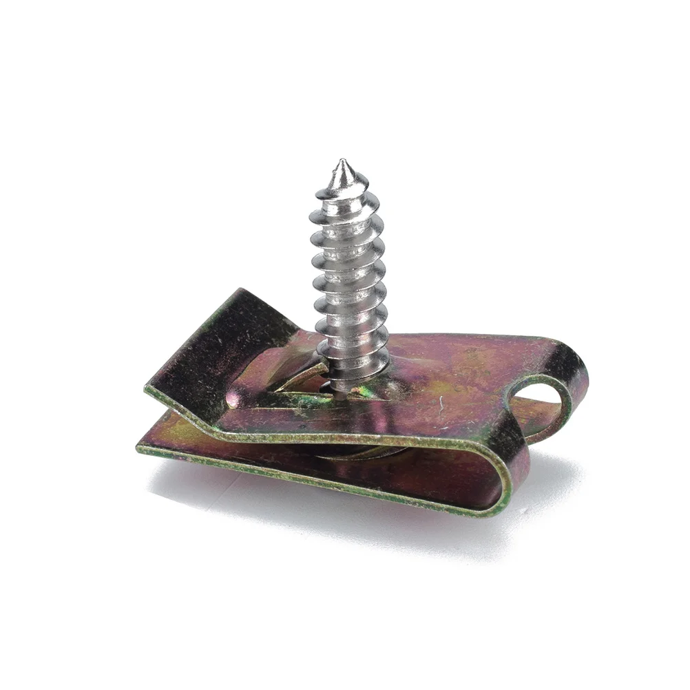 

50Pcs U Nut Fasteners Manganese Steel Self Tapping Clips High Strength Galvanized Motorcycle Panel Bumper Fixing Use