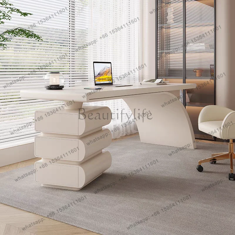 

LJY Minimalist Modern Office Desk Design Crafts Wooden Decoration Drawer Office Desk Executive Standing Ufficio Unique Furniture