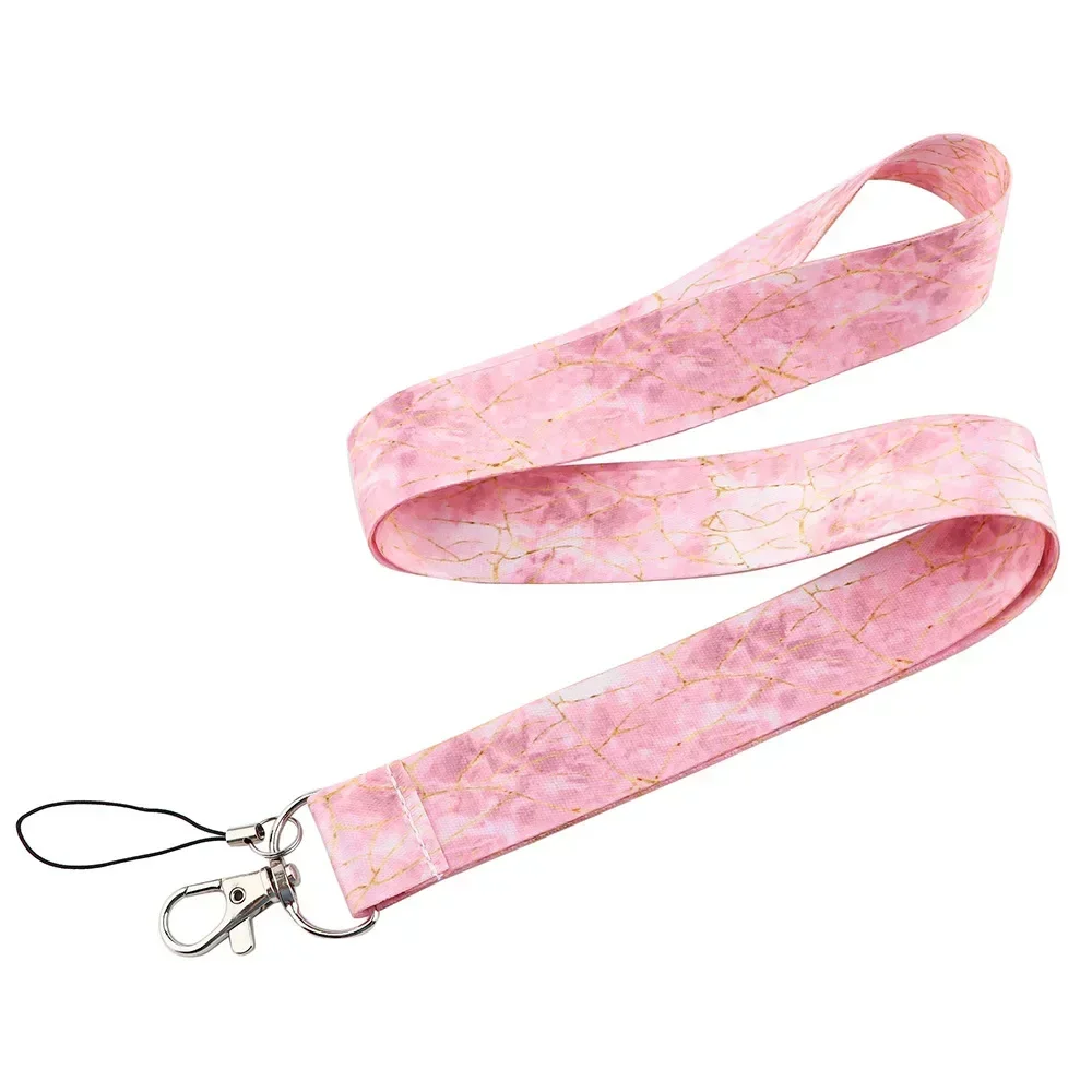 Marble Printing Neck Strap Keychain Lanyard, Stylish Accessory