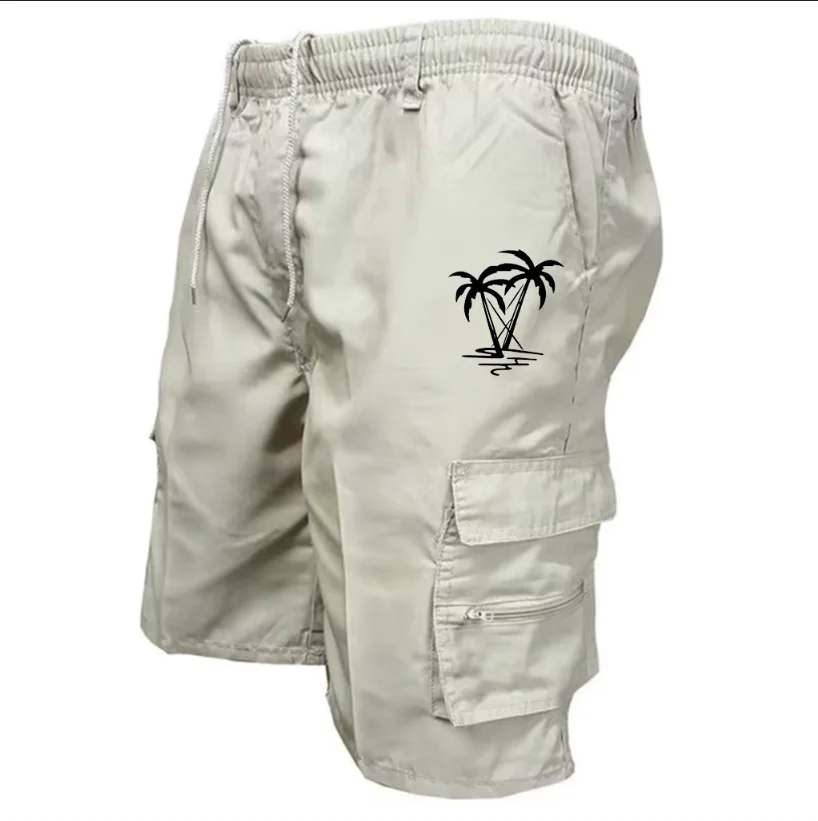Herren Taktische Cargo-Shorts mit Elastischem Bund für Outdoor, Arbeit, Freizeit, Jogging, Lockerer Street-Style – Detail 3