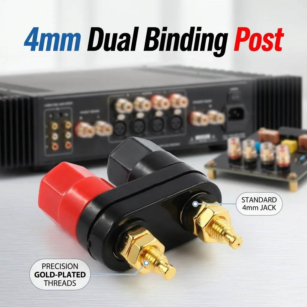 Speaker Terminal 4mm Dual Banana Jack Binding Posts for Amplifier and Speaker Builds