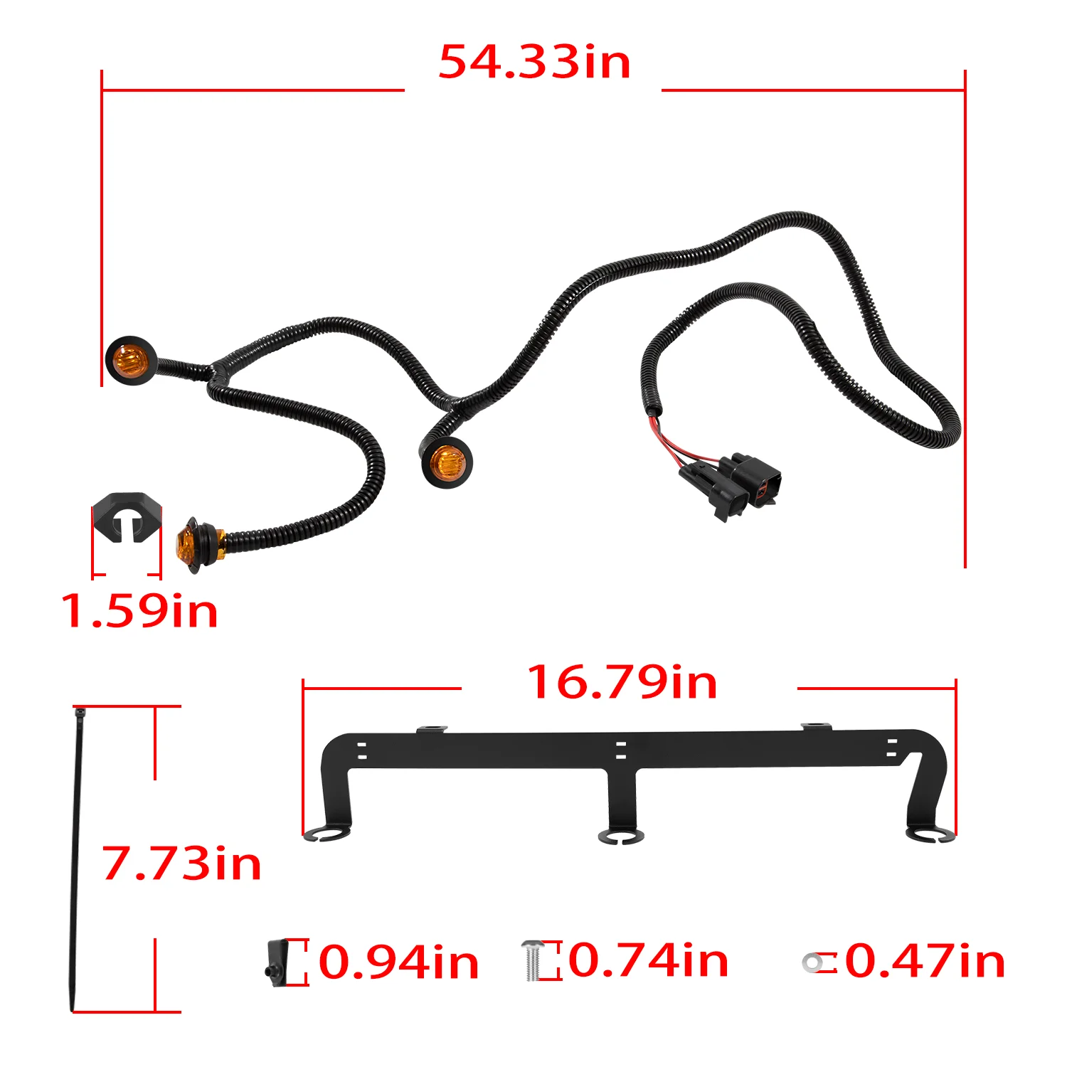 Pre-Runner LED Front Grille Lights Bar Kit for 2007-2018 Jeep Wrangler JK JKU 2-Door 4-Door Factory Grill