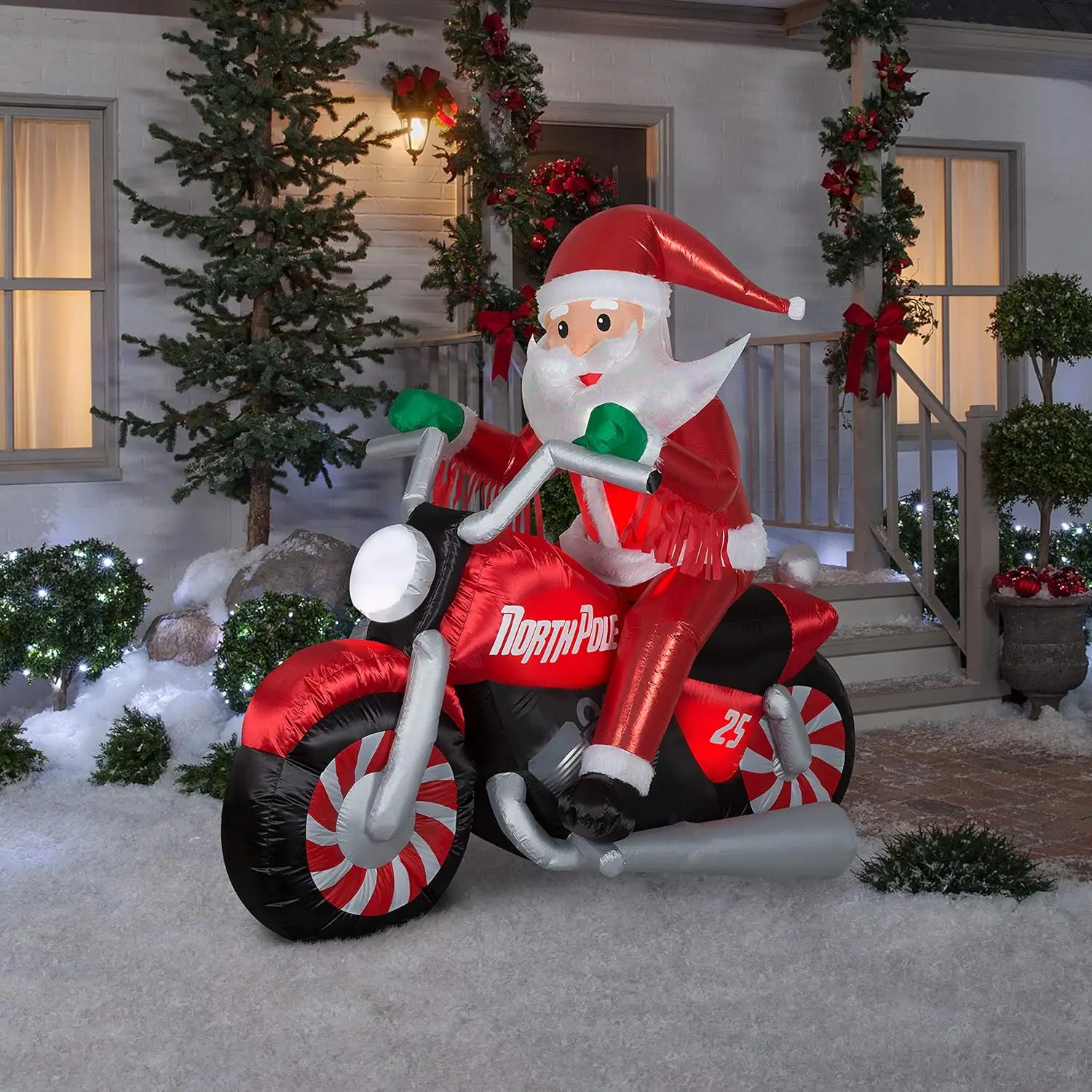 

Christmas Airblown Inflatable Inflatable Luxe Santa on Christmas Motorcycle, 5.5 ft Tall, red