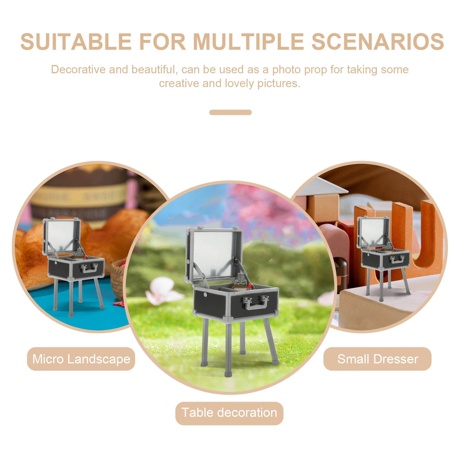 

3pcs Mini Makeup Box House Decoration White Pink Black Simulation Lipstick Perfume Small Organizer Desktop Accessory Toy