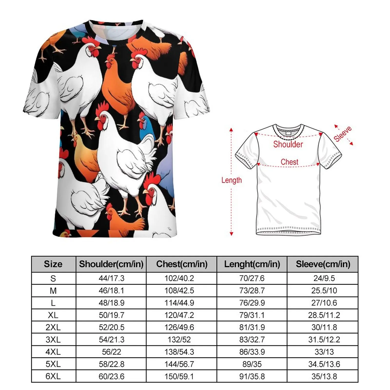 Chubby Chickens T Shirt O Neck Cute Animal Oversize T-Shirts Short Sleeves Classic Tshirt Women Beach Cool Graphic Tops