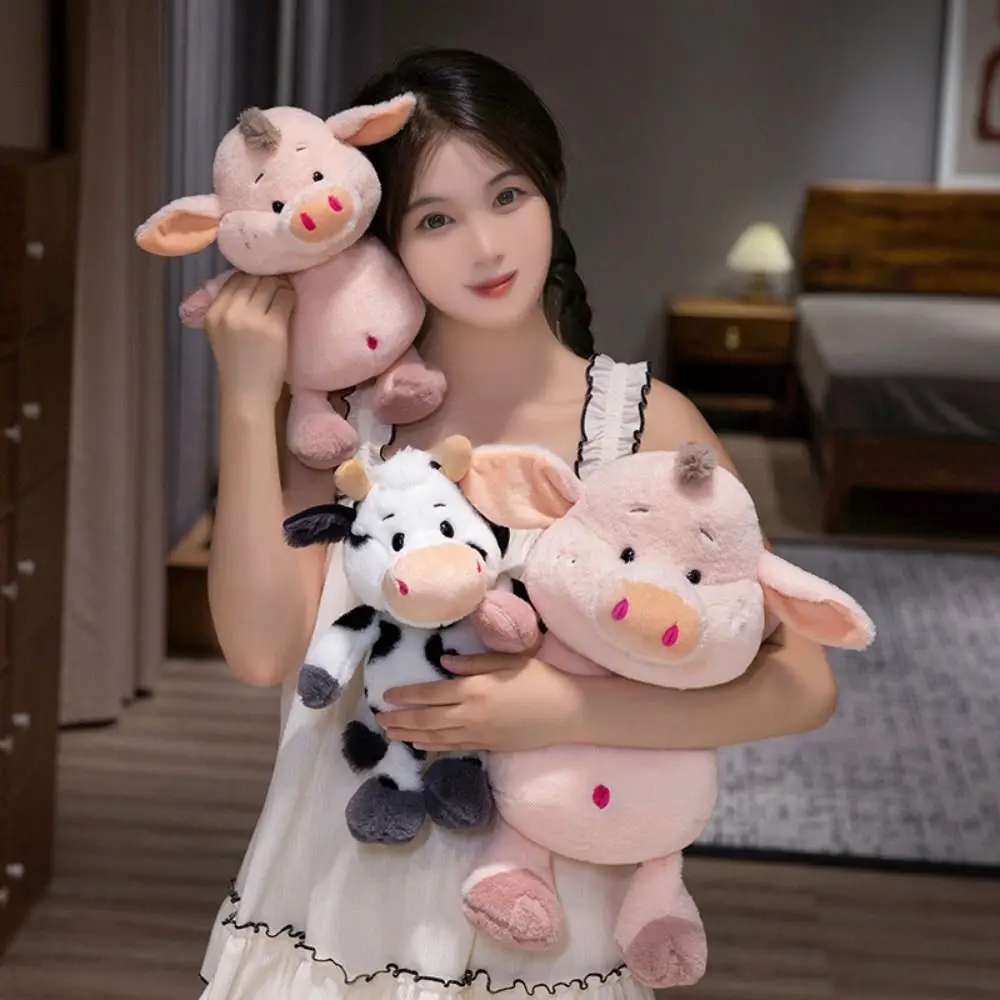 

Cute Animal Cattle Animal Simulation Fluffy Milk Cow Stuffed Cow Bull 25cm Cow Sofa Ornament