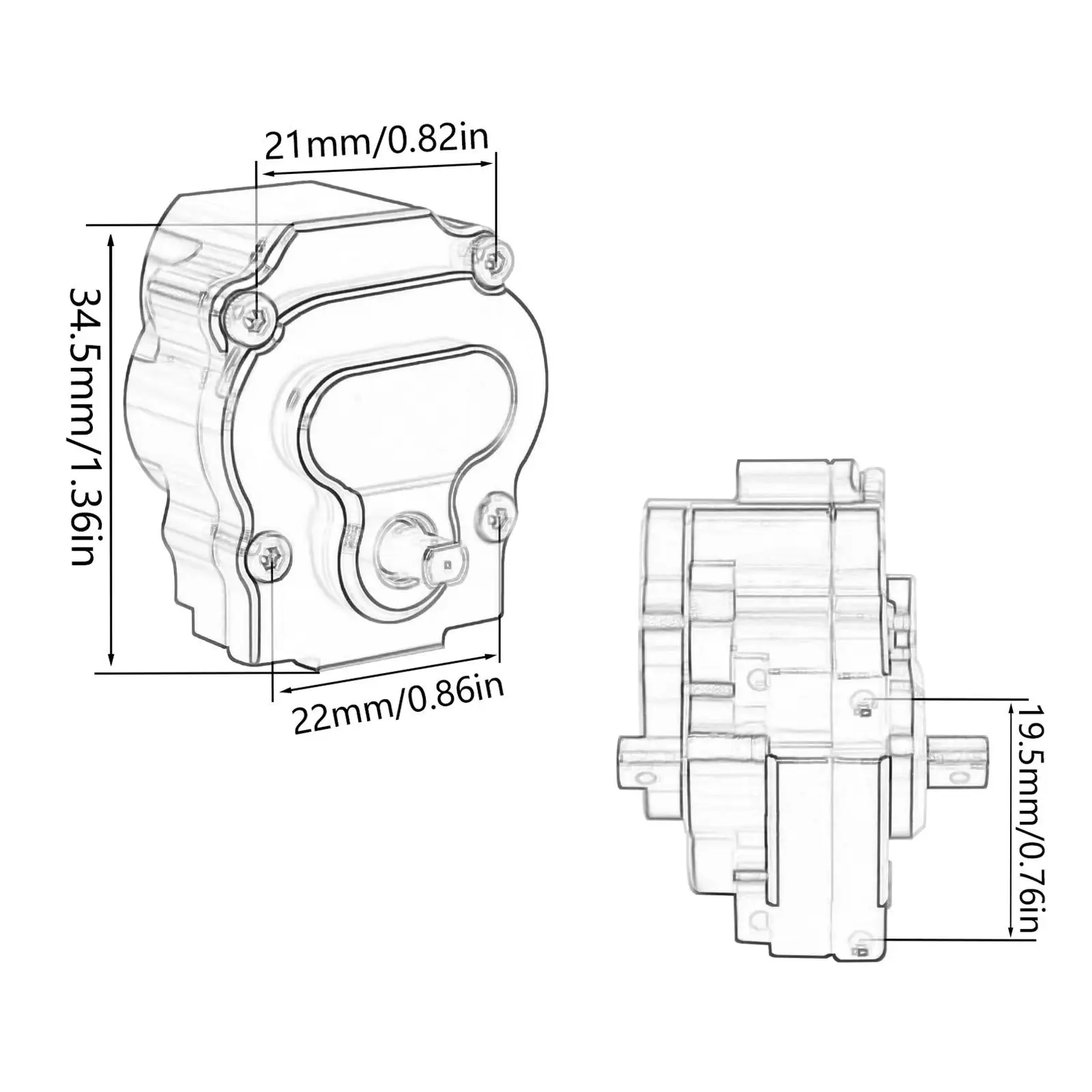 CNC-Aluminiumlegierungsgetriebe mit Stahlgetriebe als Ersatz für 1/18 ferngesteuertes Auto, Upgrade, DIY-modifiziertes Zubehör