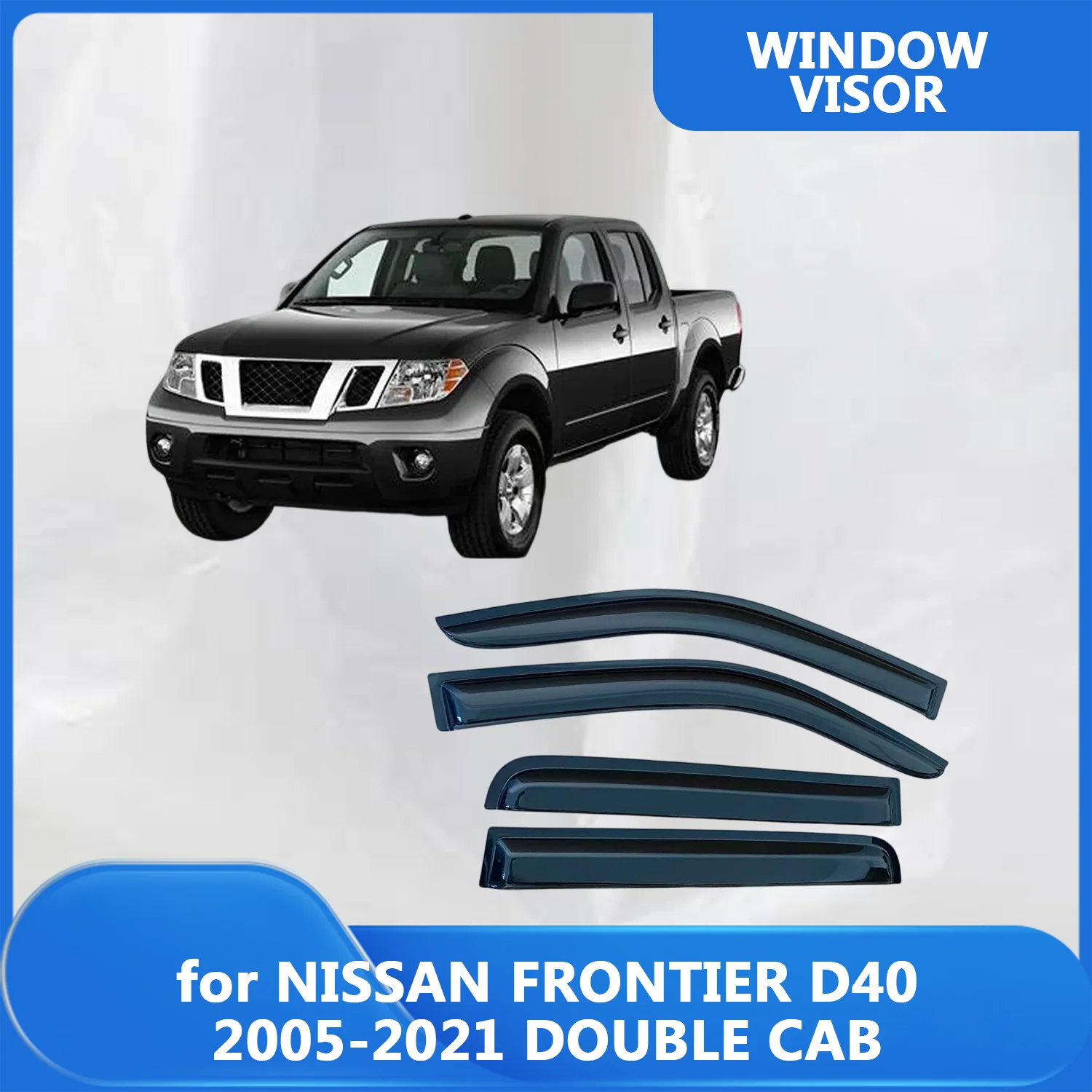 

Window Visor for NISSAN FRONTIER D40 2005-2021 DOUBLE CAB Wind Deflectors Rain Guards Door Visor Vent Shades Exterior Parts