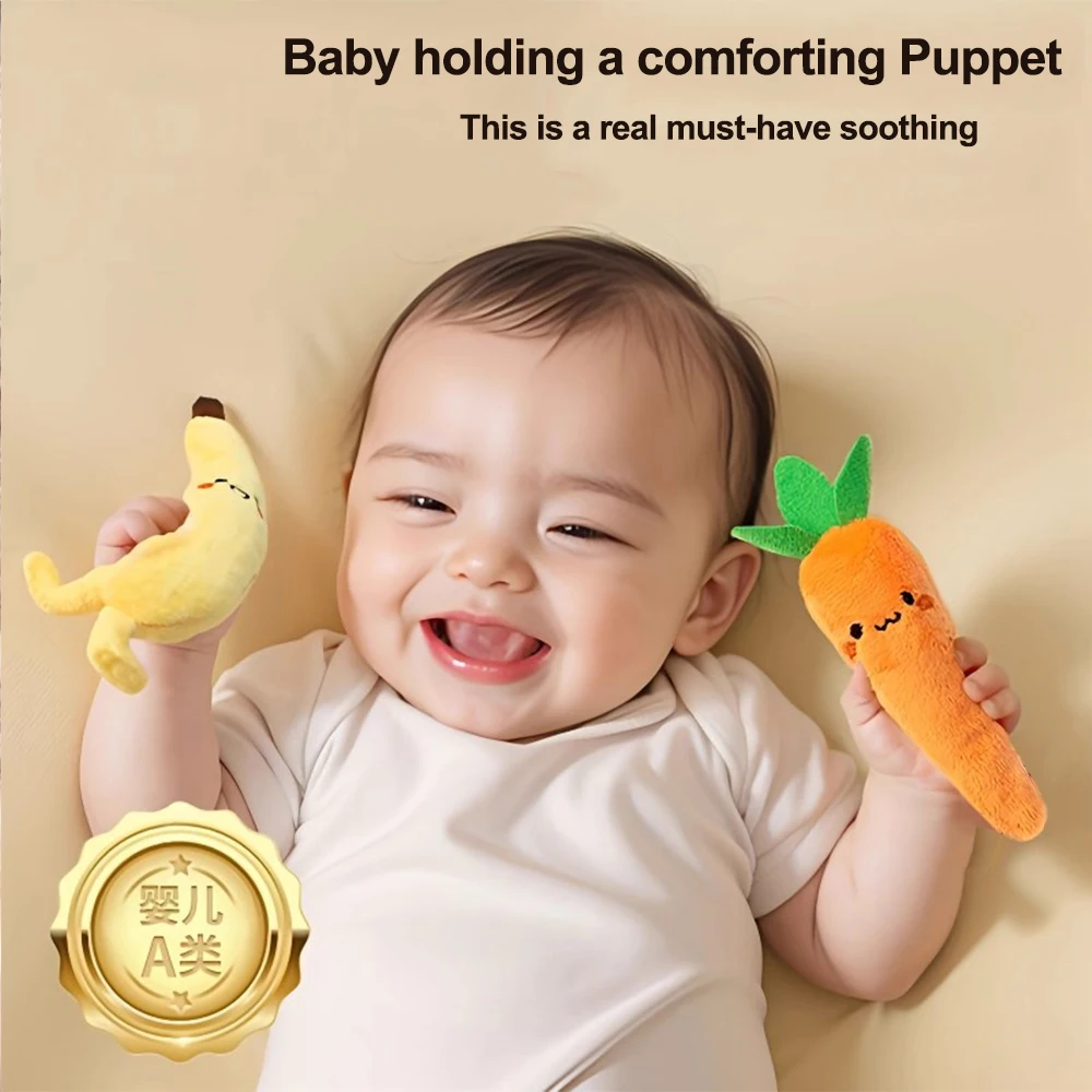 Baby-Schlafkomfort-Plüsch-Handpuppe – ein beruhigendes Spielzeug zur Linderung der Stimmung des Babys und als Gesichtskomfort, Weihnachts- und Geburtstagsgeschenke