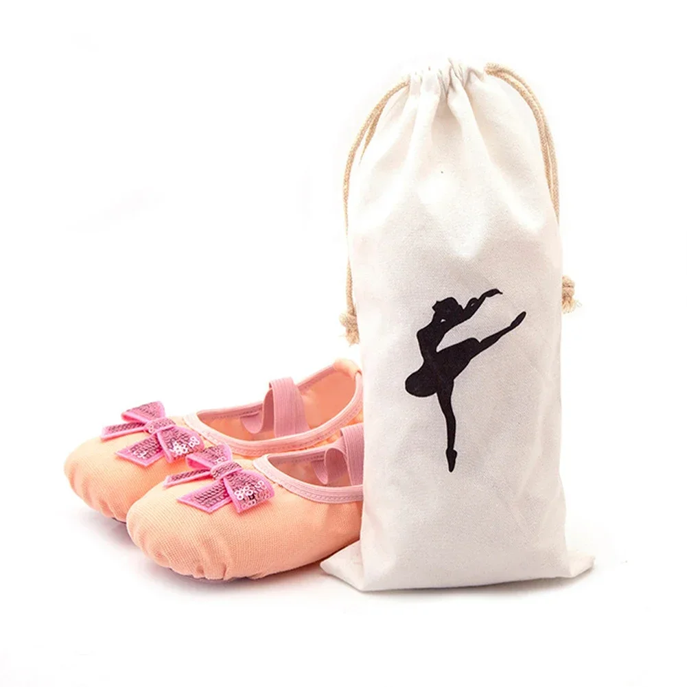 

15X30CM Large Capacity Children's Ballet Shoes Storage Bag Spiny Cloth Double Drawstring Phone Dance Supplies Storage Package